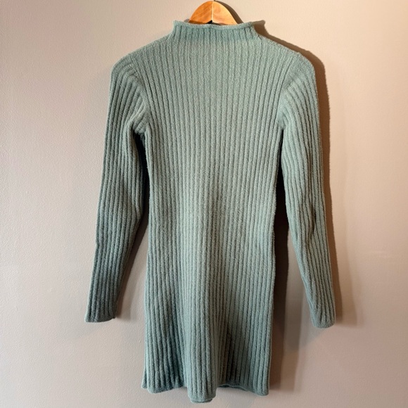 Wilfred Free Hush Knit Mini Ribbed Sweater Dress - Sage Green - Size M Aritzia - Picture 4 of 8